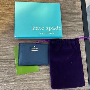 BRAND NEW Kate Spade Navy Blue Leather Card Holder